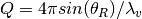 Q=4\pi sin(\theta_R)/\lambda_v