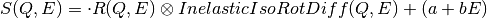 S(Q,E) = \cdot R(Q,E) \otimes InelasticIsoRotDiff(Q,E) + (a+bE)