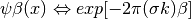 \psi\beta(x) \Leftrightarrow exp[-2\pi(\sigma k)\beta]