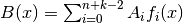 B(x) = \sum_{i=0}^{n+k-2} A_i f_i(x)