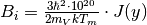 B_i = \frac{3\hbar^2\cdot 10^{20}}{2m_VkT_m}\cdot J(y)