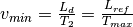 v_{min} = \frac{L_d}{T_2} = \frac{L_{ref}}{T_{max}}