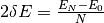 2\delta E = \frac{E_N-E_0}{N}