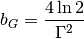 b_G = \frac{4\ln{2}}{\Gamma^2}