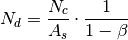 N_d = \frac{N_c}{A_s} \cdot \frac{1}{1-\beta}