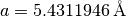 a=5.4311946\,\mathrm{\AA{}}