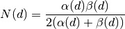 N(d) = \frac{\alpha(d)\beta(d)}{2(\alpha(d)+\beta(d))}