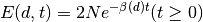 E(d, t) = 2Ne^{-\beta(d) t}   (t \geq 0)