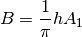 B = \frac{1}{\pi}h A_1