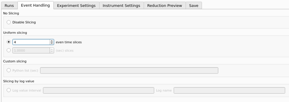 The event handling tab