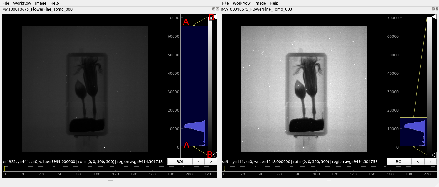 Controlling the histogram the image view