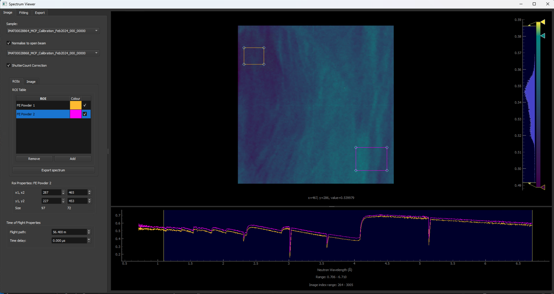 Spectrum Viewer Window (Dark)